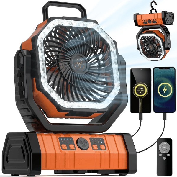 Ventilador de batería recargable con linterna LED - Imagen 3