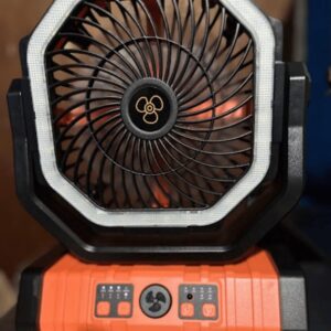 Ventilador de batería recargable con linterna LED