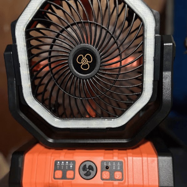Ventilador de batería recargable con linterna LED