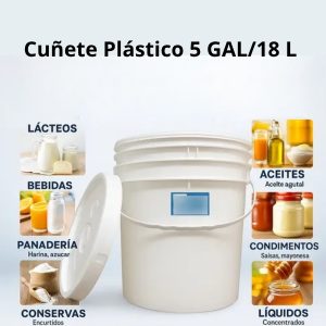 Cuñete Plástico 5 GAL / 18 Litros